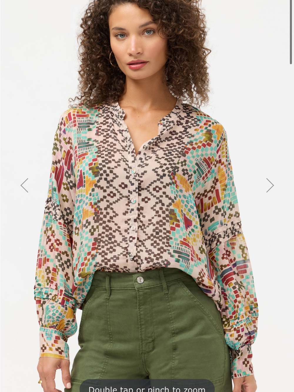 Johnny Was Womens Malina Blouse XS SZ NWT